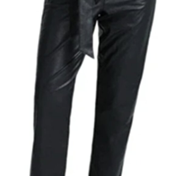 Commando Faux Leather Paperbag Pants Black Ankle Length Size Large - Picture 7 of 7